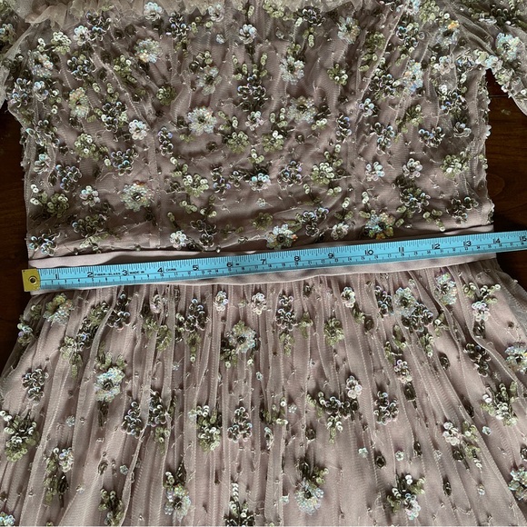 NWT Needle & Thread Pink Embellished Midi Dress - Picture 8 of 11